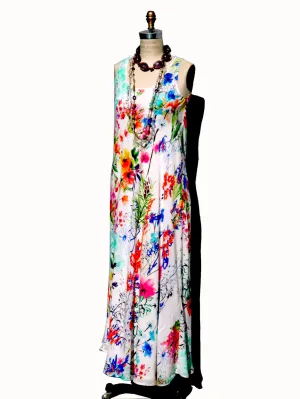 Floral Silk Long Dress