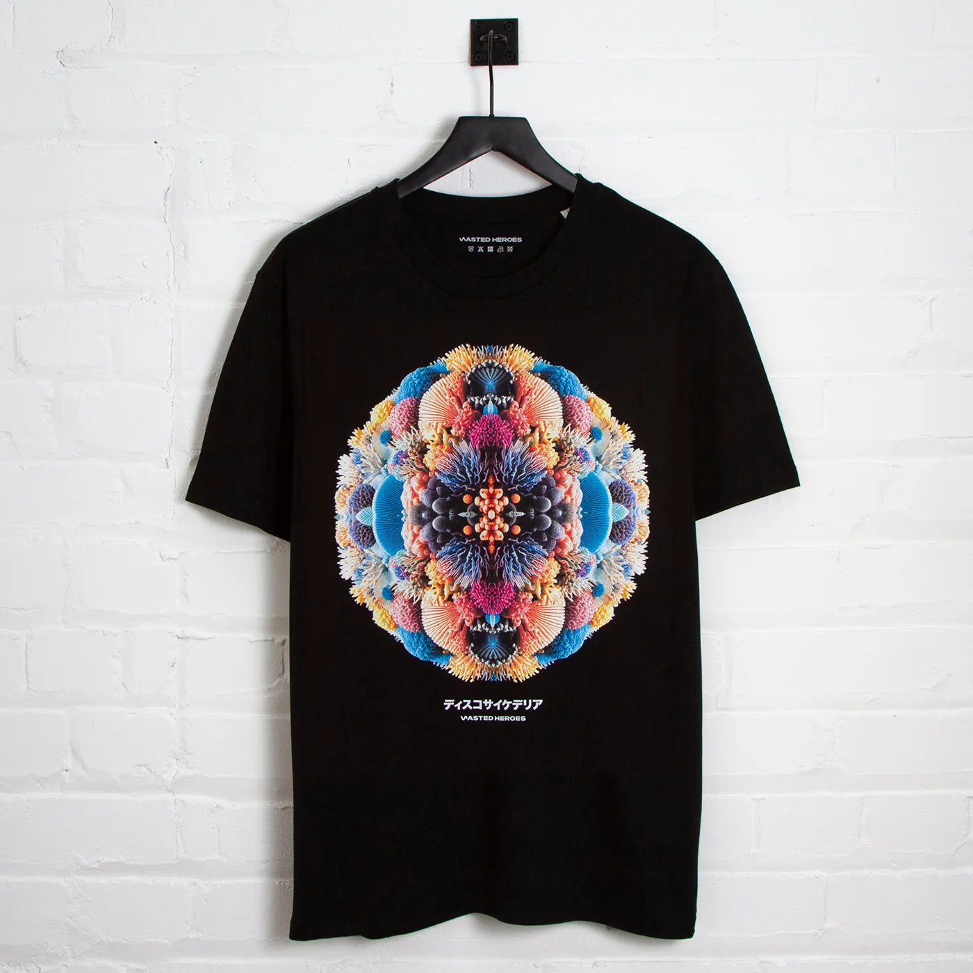 027 Disco Psychedelia Front Print - Tshirt - Black