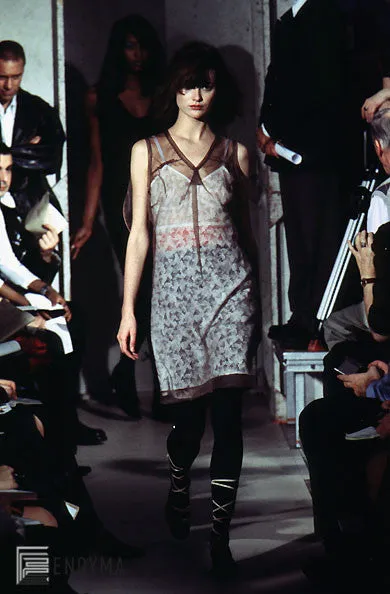 1997 Mesh Strap Top with Asymmetric Lace Application