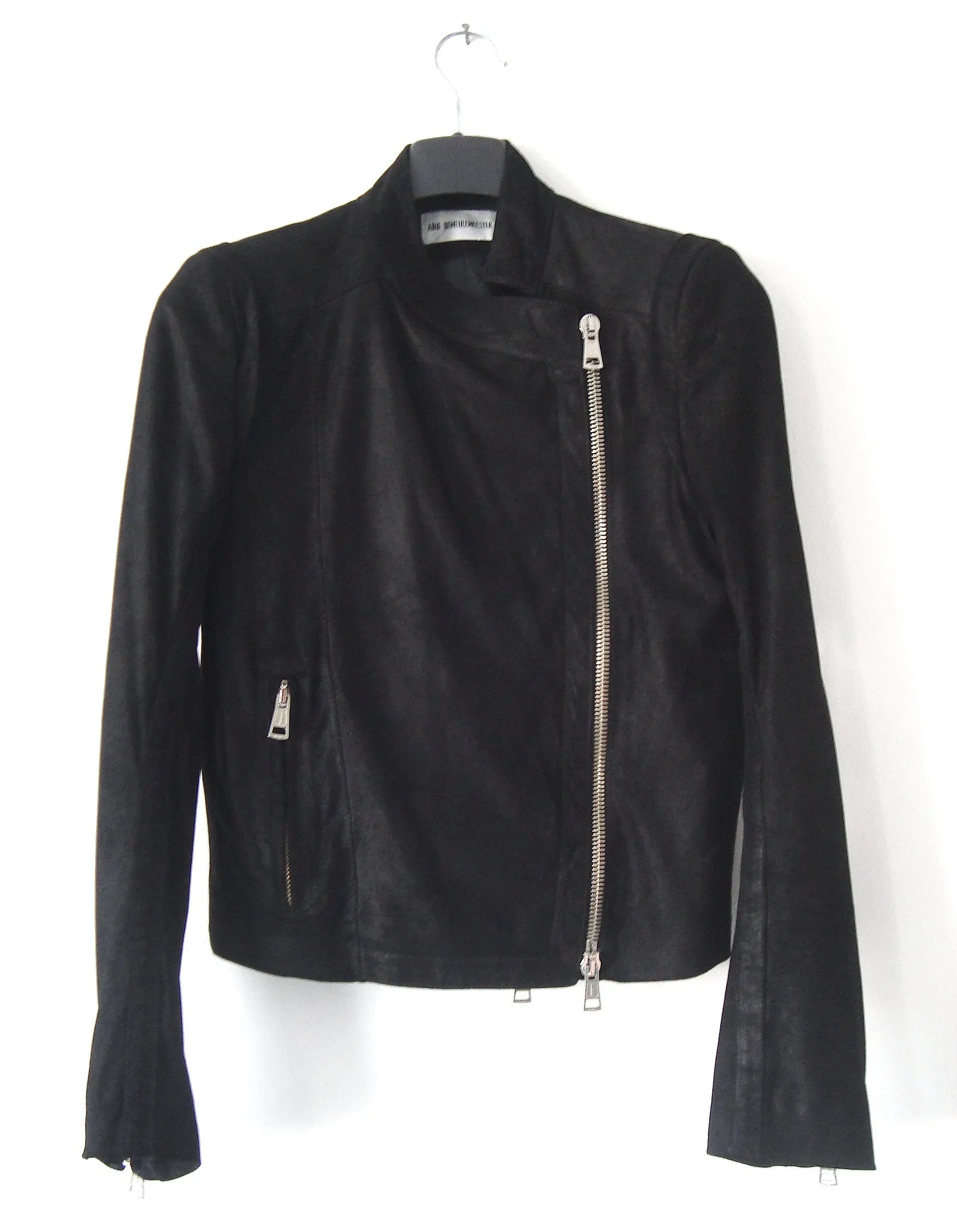 2012 Nubuck Leather 'Angelina' Biker Jacket with Double Zipper