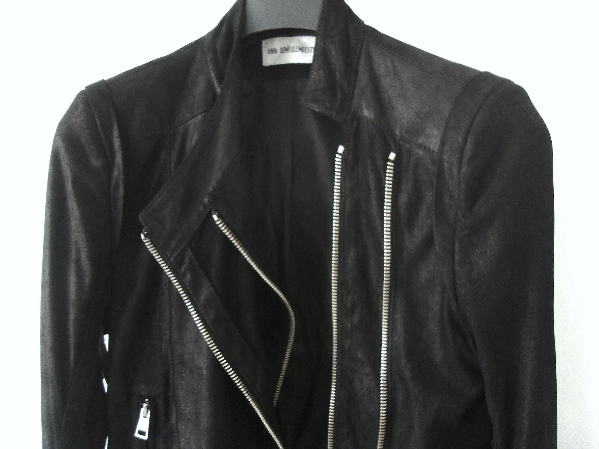 2012 Nubuck Leather 'Angelina' Biker Jacket with Double Zipper