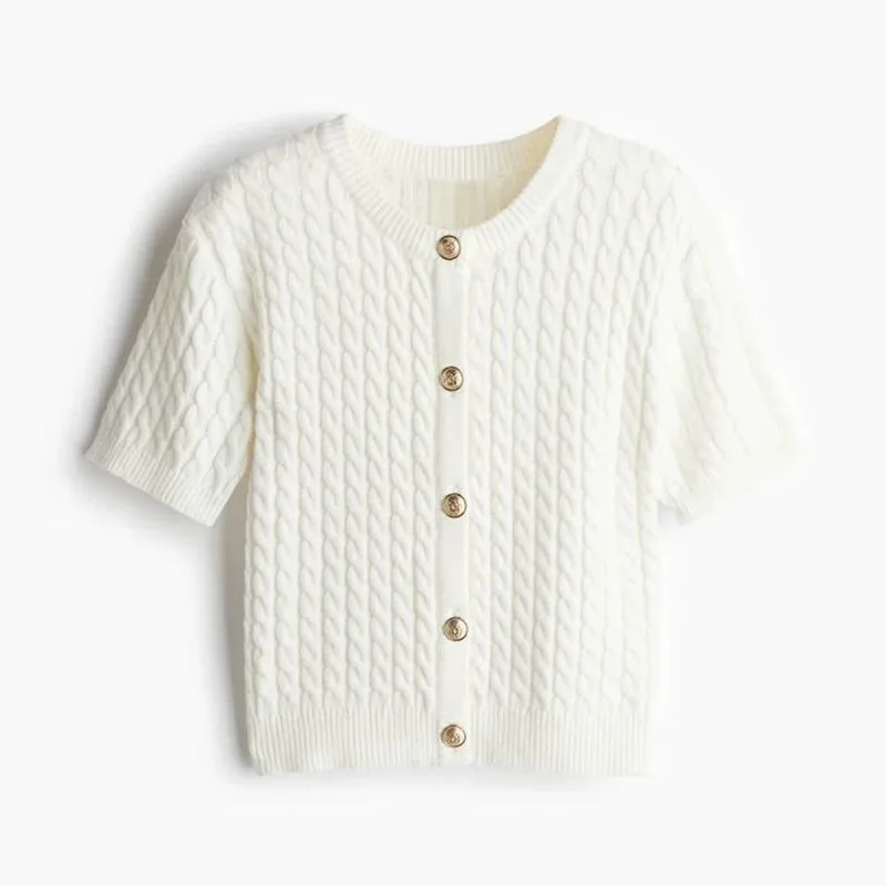 A&A Casual Knitted Short Sleeve Cardigan