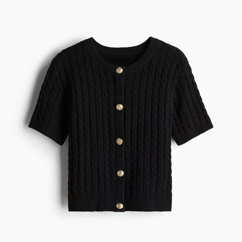 A&A Casual Knitted Short Sleeve Cardigan