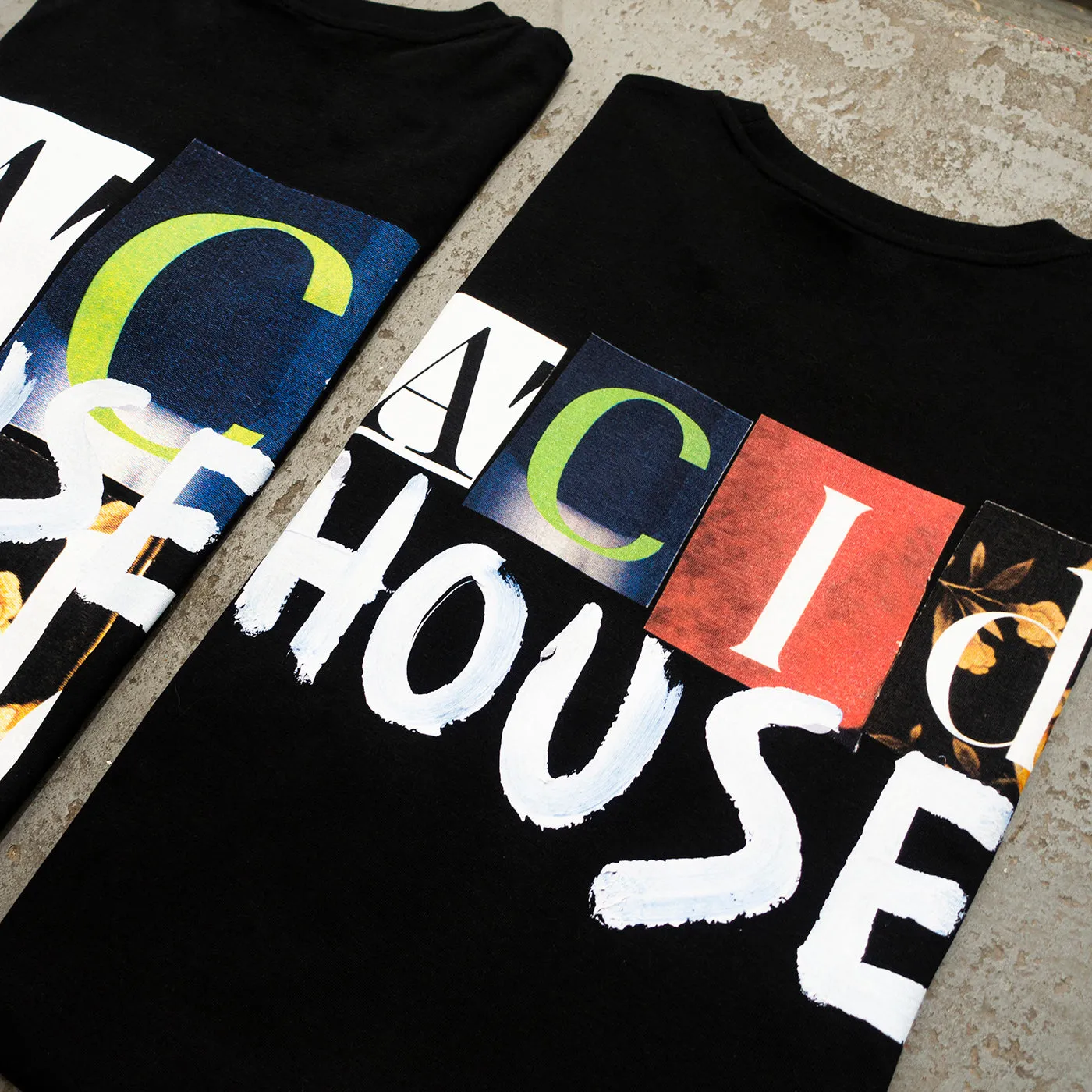 Acid House Cut Panorama Back Print - Tshirt - Black