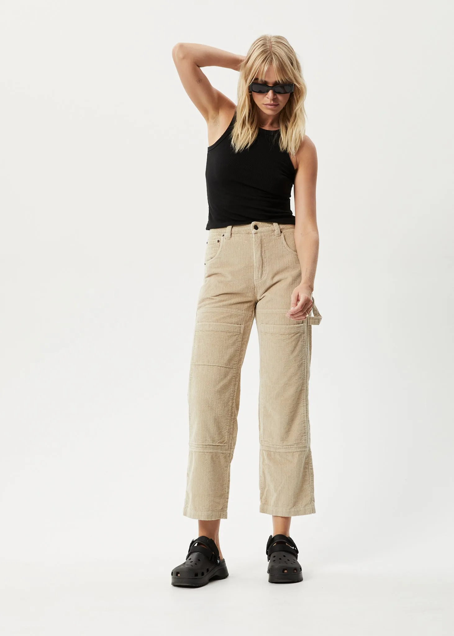 AFENDS Womens Paradise Moss - Corduroy Pants - Dark Ecru