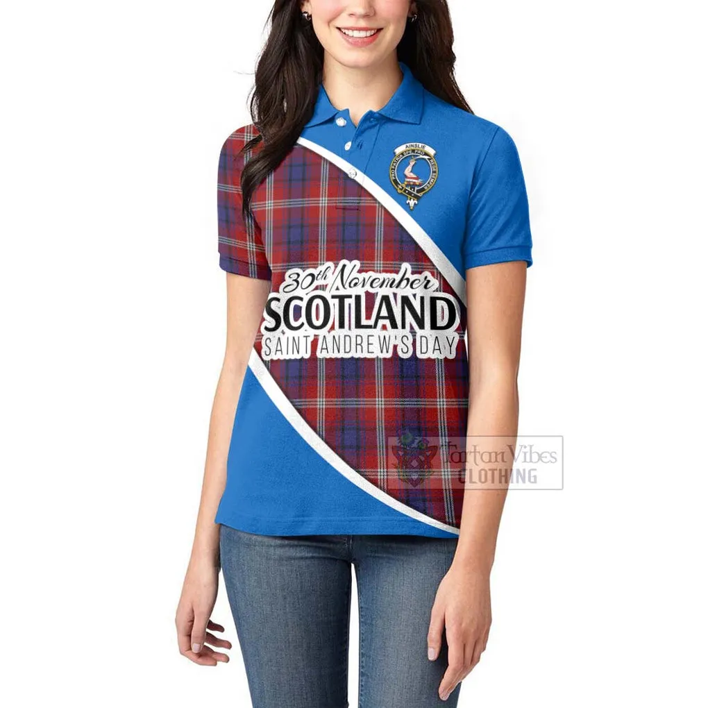 Ainslie Family Crest Tartan Women's Polo Shirt Celebrate Saint Andrew's Day in Style