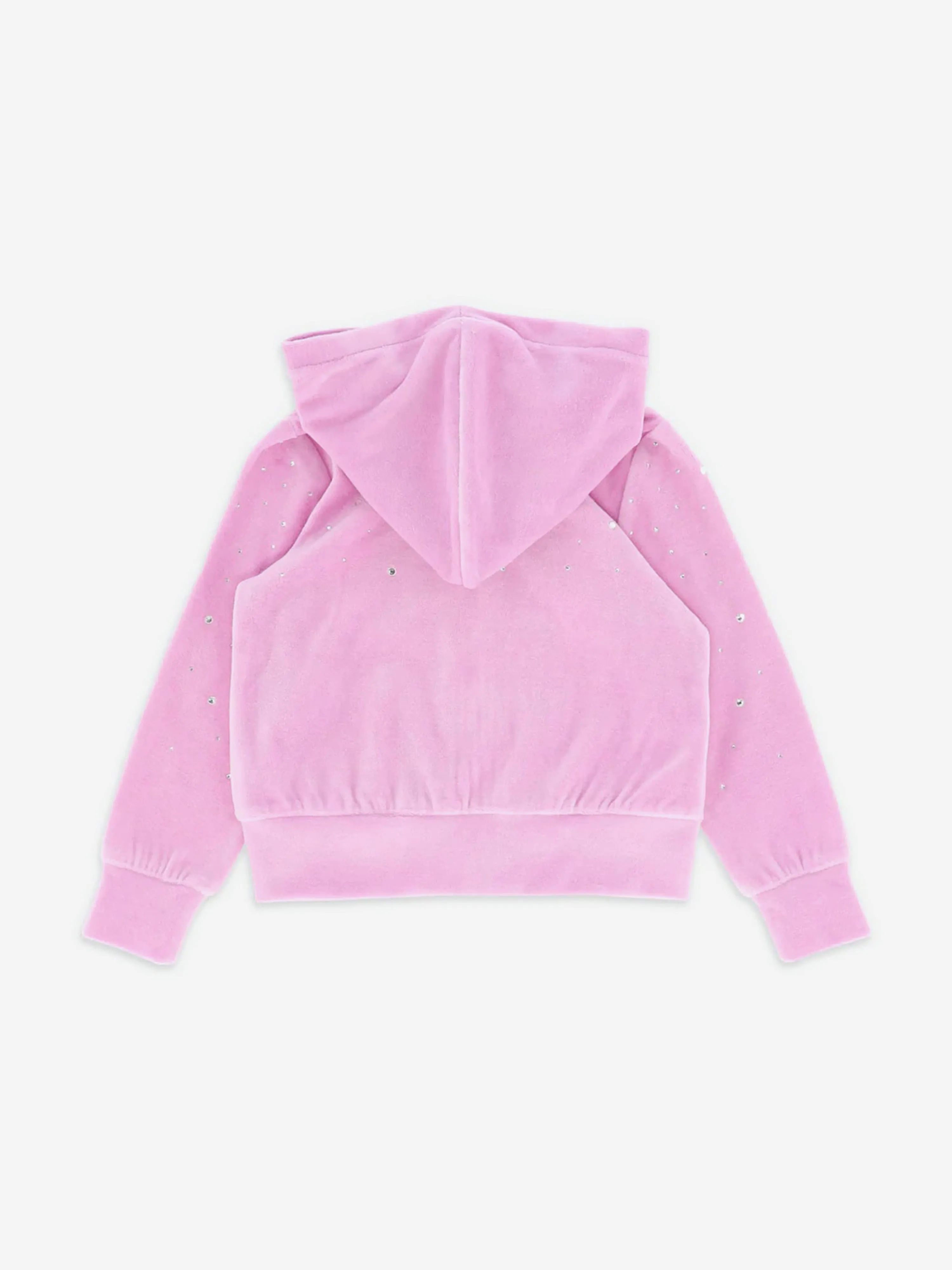 Angels Face Girls Bijou Crystal Velour Zip Up in Pink