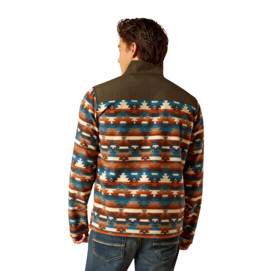 Ariat Men's Basis 2.0 1/4 Zip Turquoise Serape Sweatshirt