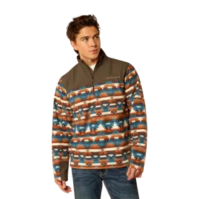 Ariat Men's Basis 2.0 1/4 Zip Turquoise Serape Sweatshirt