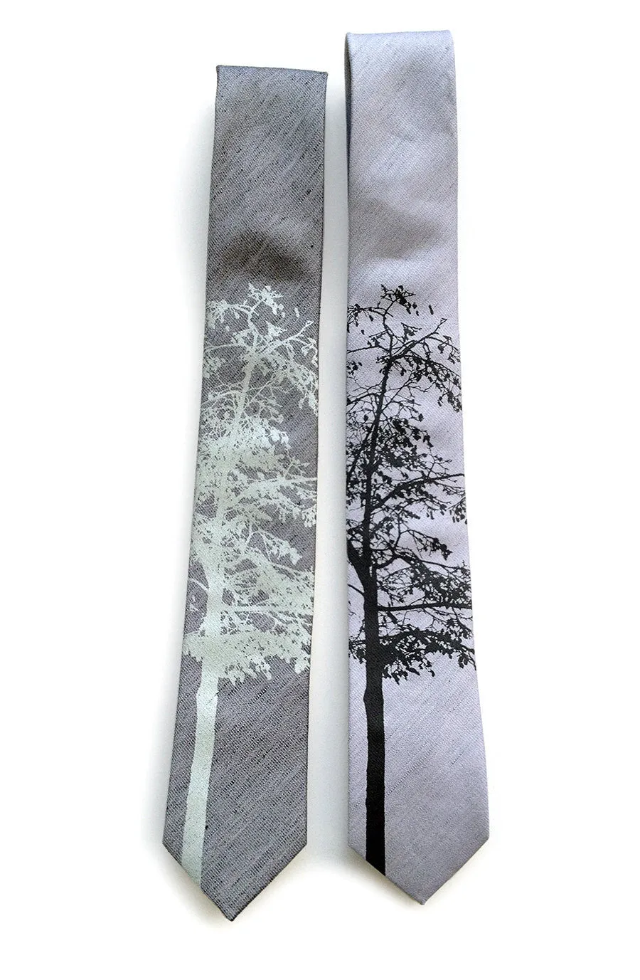 Aspen Linen Necktie. Tree Print Tie