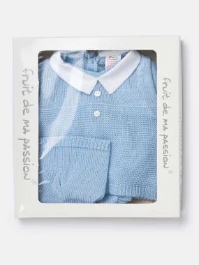 Baby Boy 3-piece Everyday Knitted Gift Box Set-Baby Blue