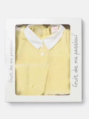 Baby Boy 3-piece Everyday Knitted Gift Box Set-Lemon Yellow