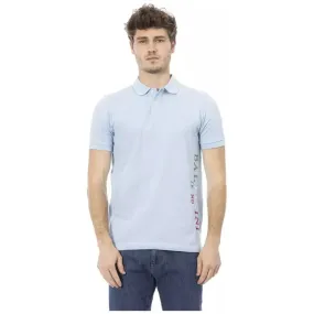 Baldinini Trend Light Blue Cotton Men Polo