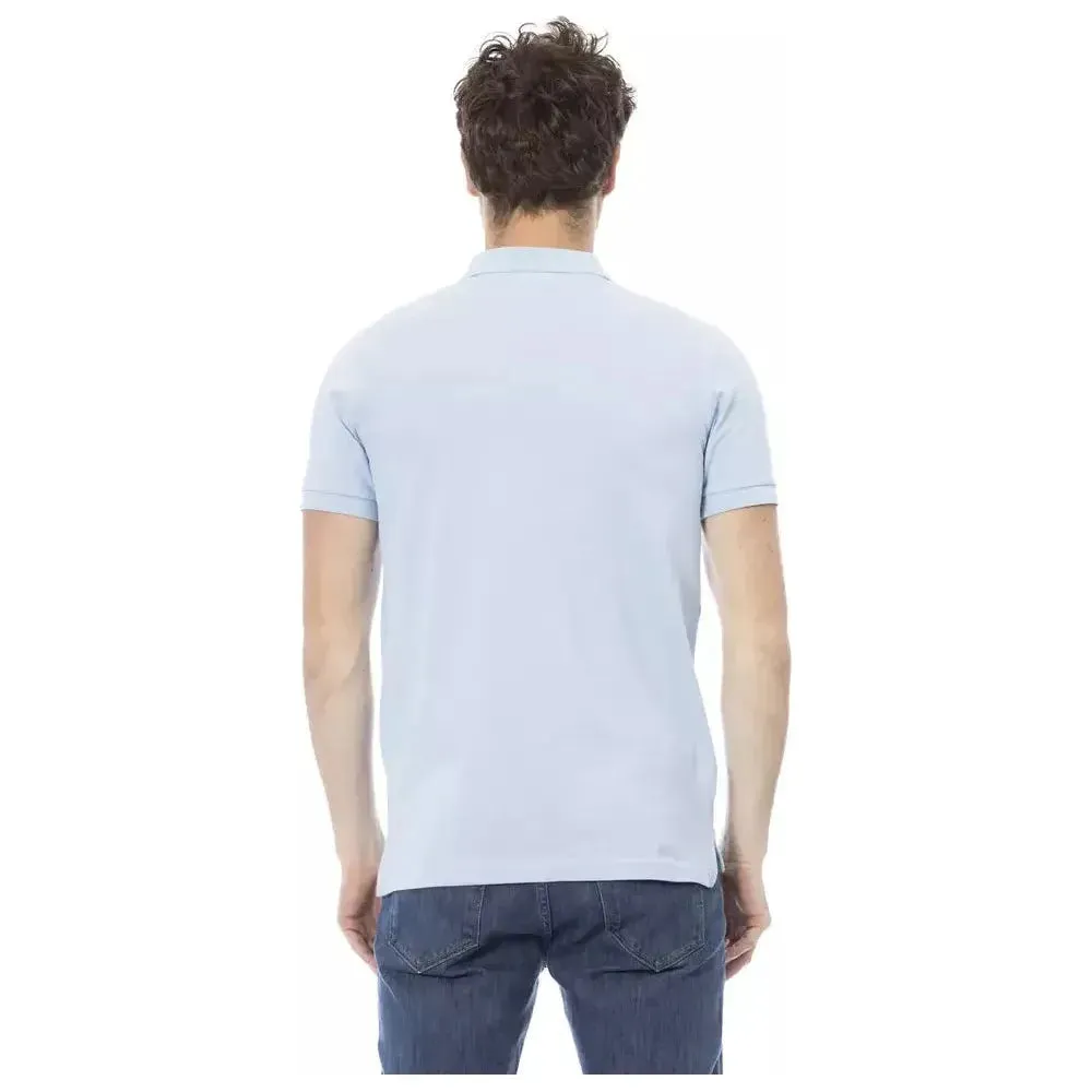 Baldinini Trend Light Blue Cotton Men Polo