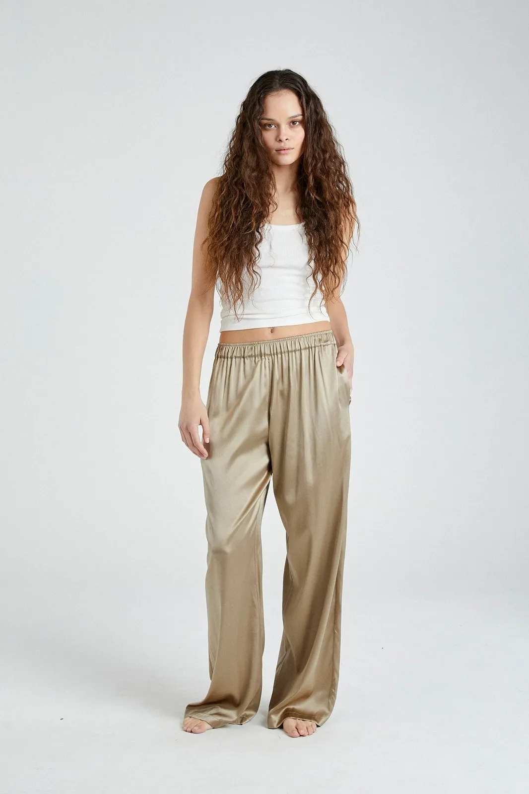   Beryll Lena Silk Pants | Caramel