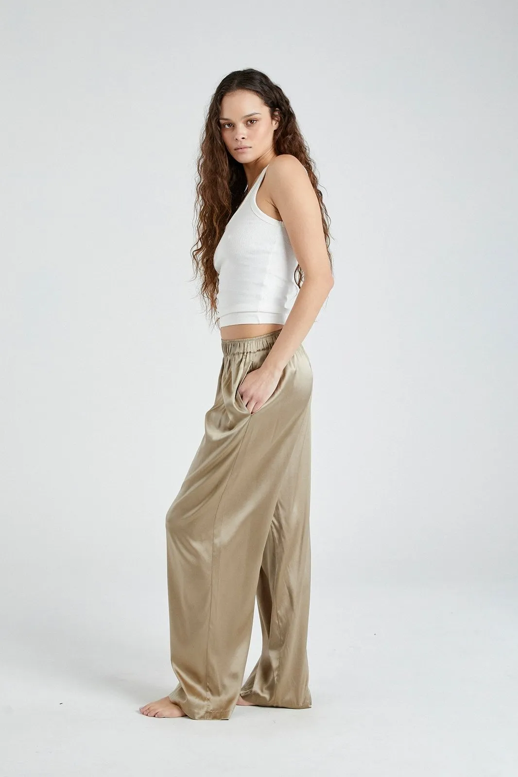   Beryll Lena Silk Pants | Caramel