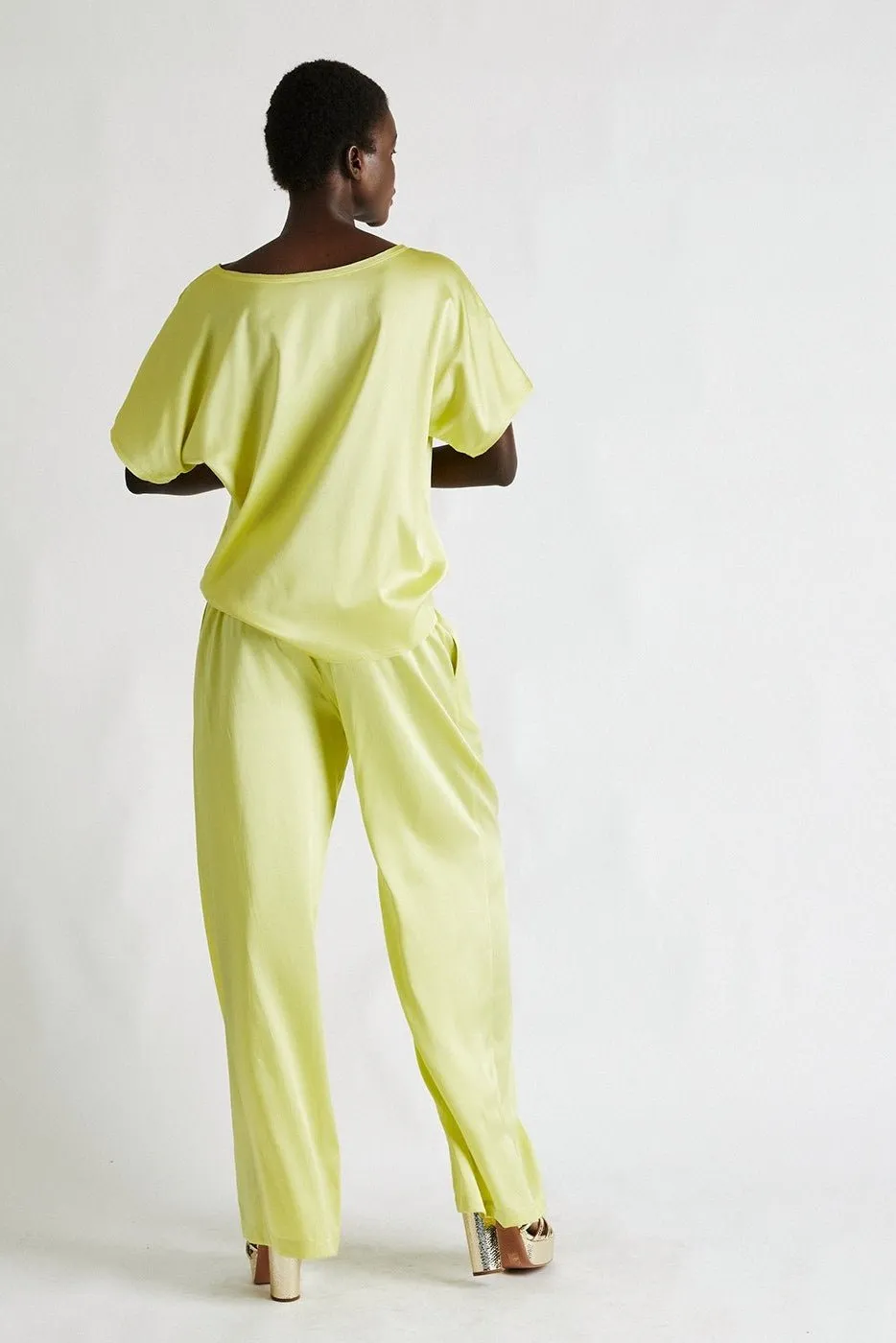   Beryll Lena Silk Pants | Lemon