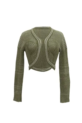 BIGARO LONG SLEEVE GREEN TOP