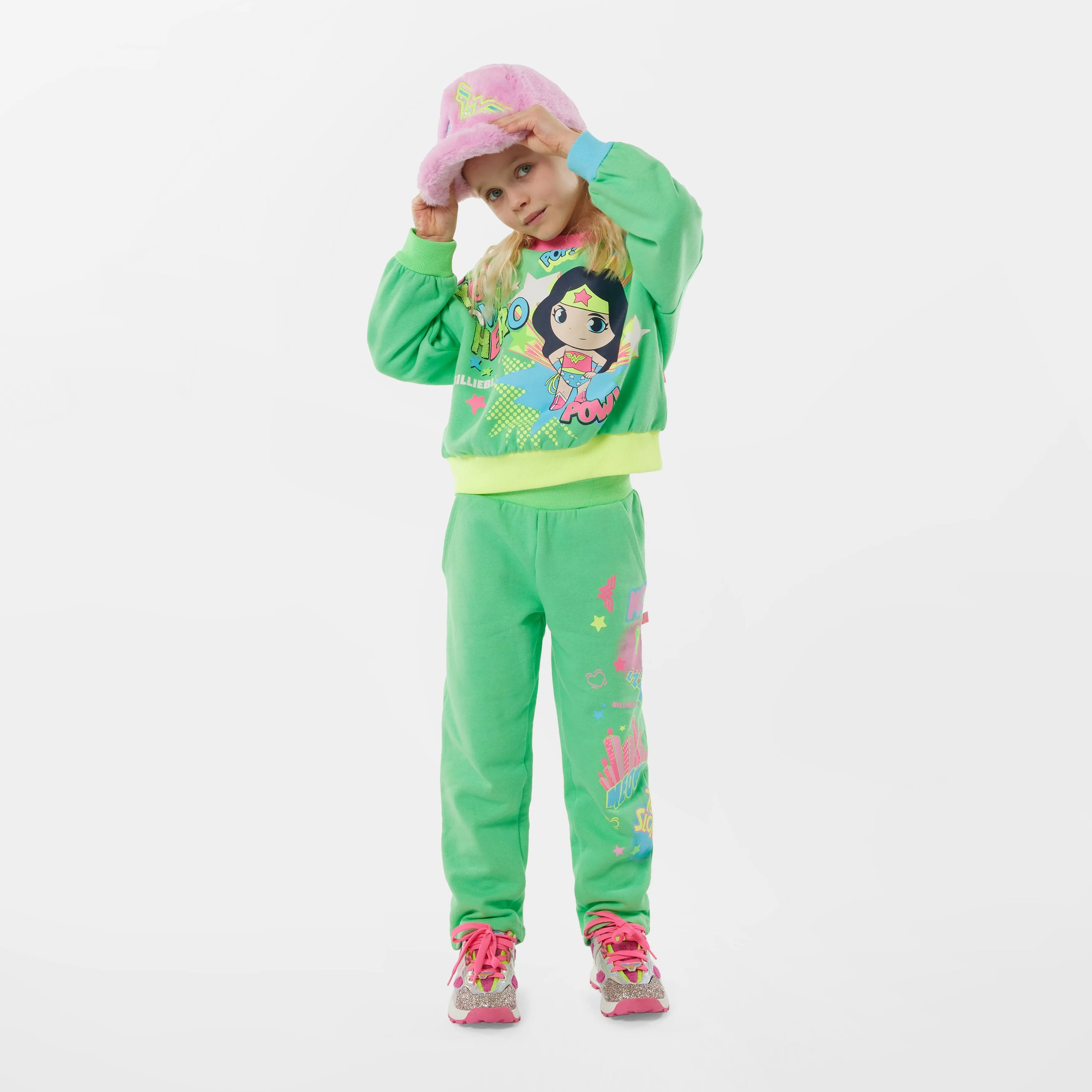 Billieblush Girls Wonder Woman Sweatshirt in Green