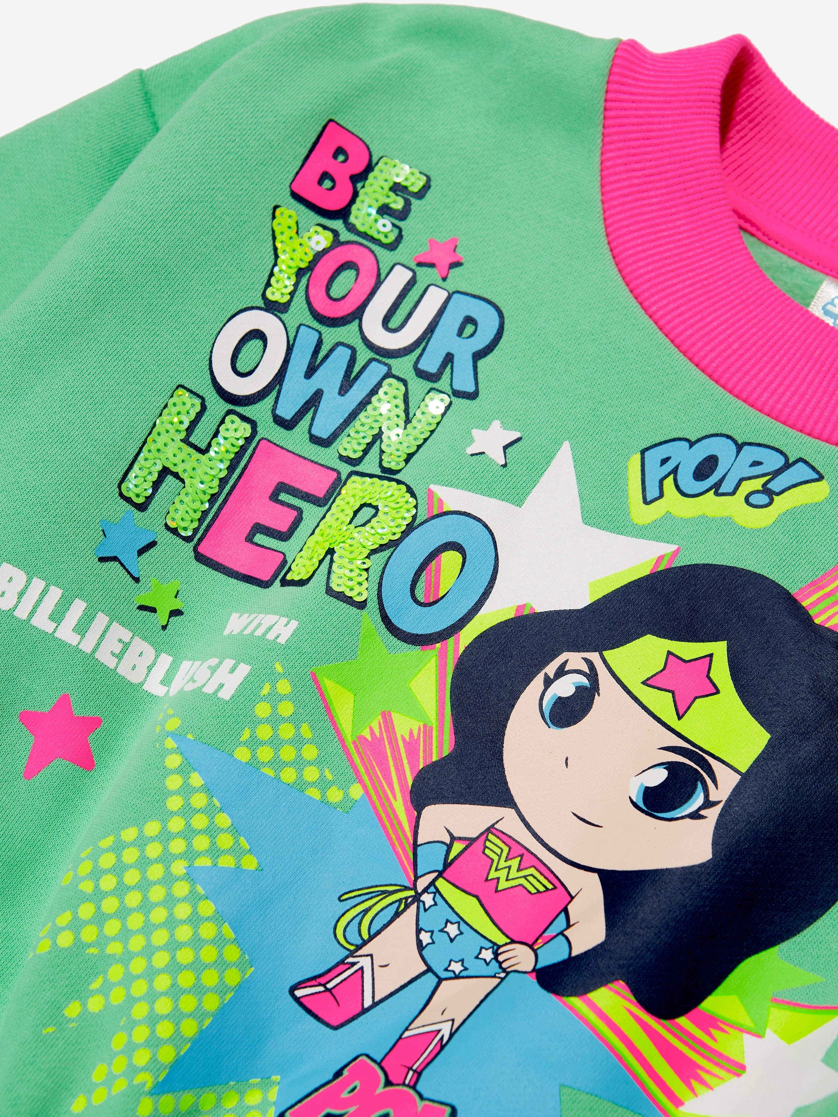 Billieblush Girls Wonder Woman Sweatshirt in Green