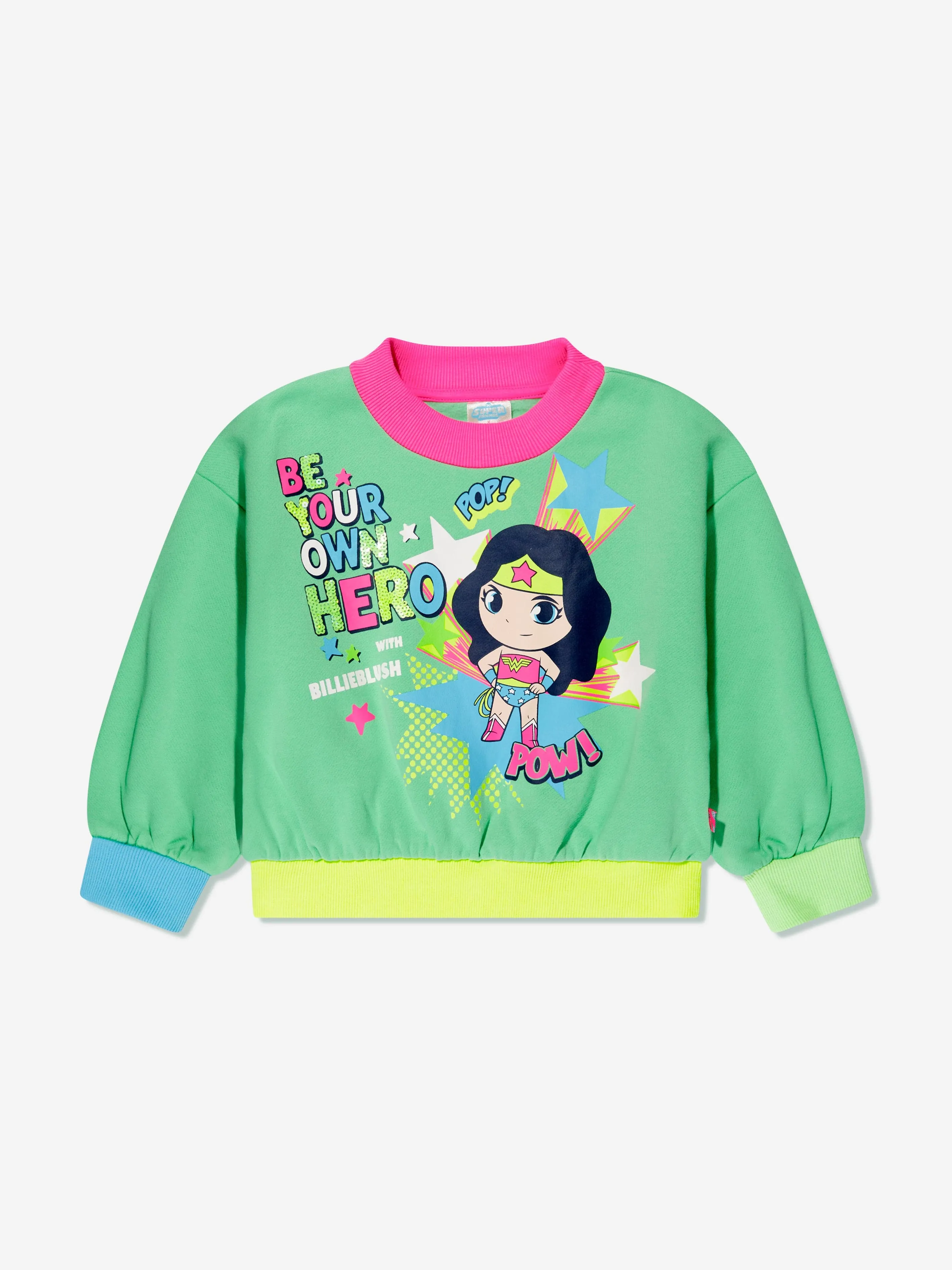 Billieblush Girls Wonder Woman Sweatshirt in Green