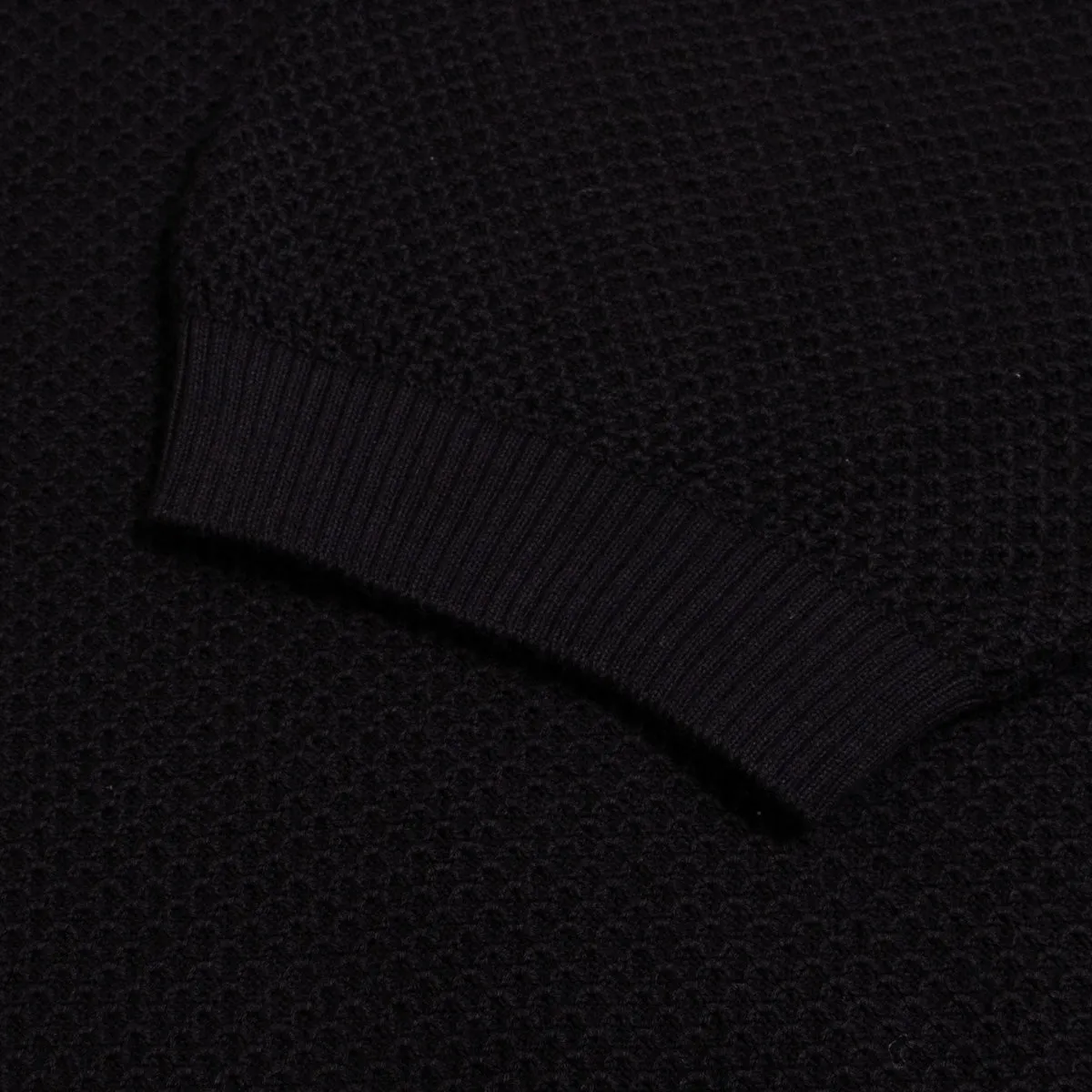 Black 100% Cotton Knit Short Sleeve Polo Shirt