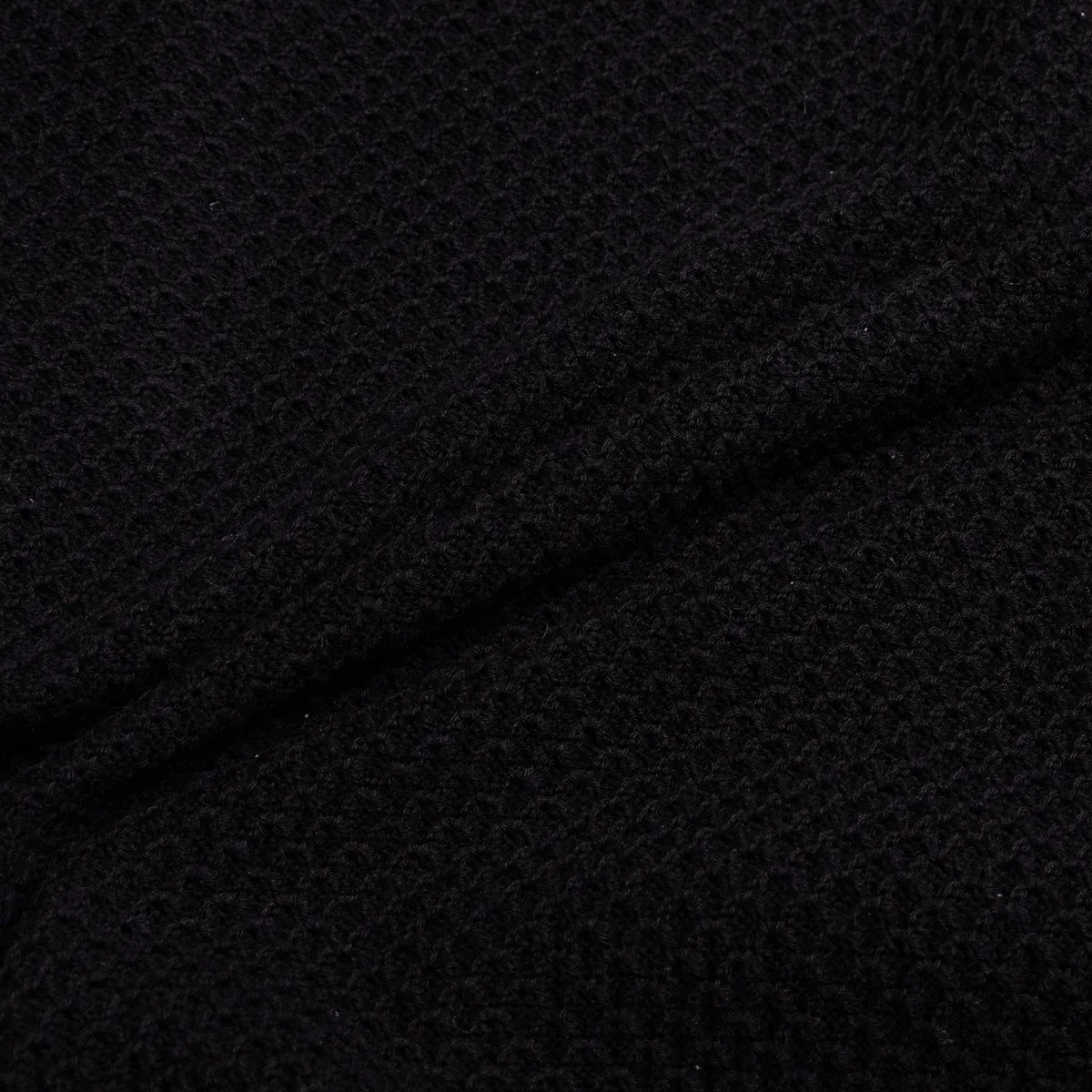 Black 100% Cotton Knit Short Sleeve Polo Shirt