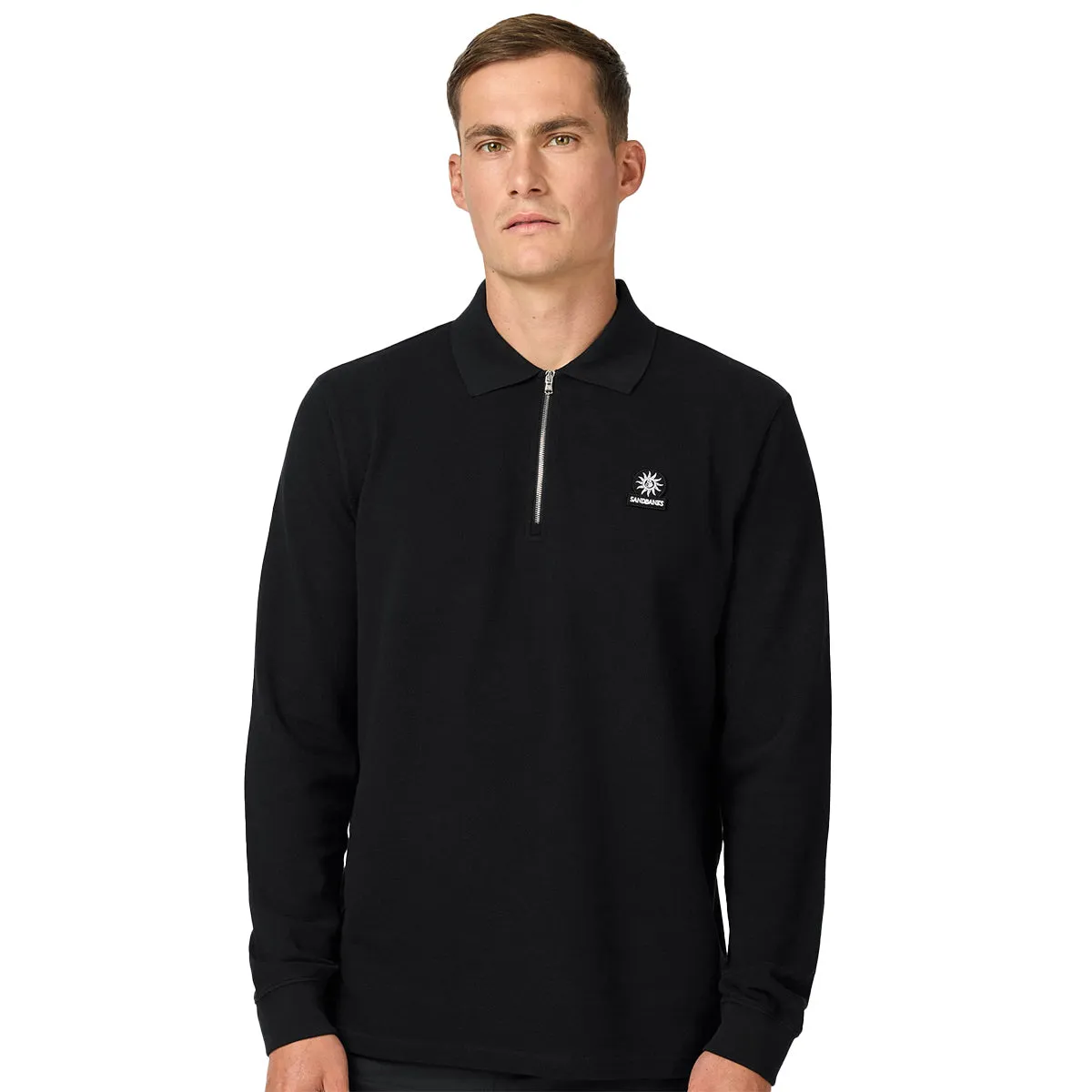 Black Badge Organic Cotton Long Sleeve Polo Shirt