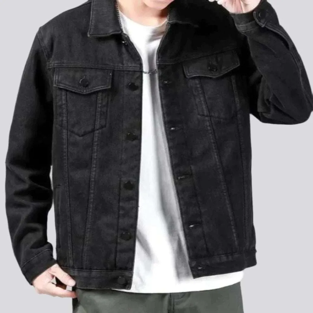 Black insulated men jean jacket