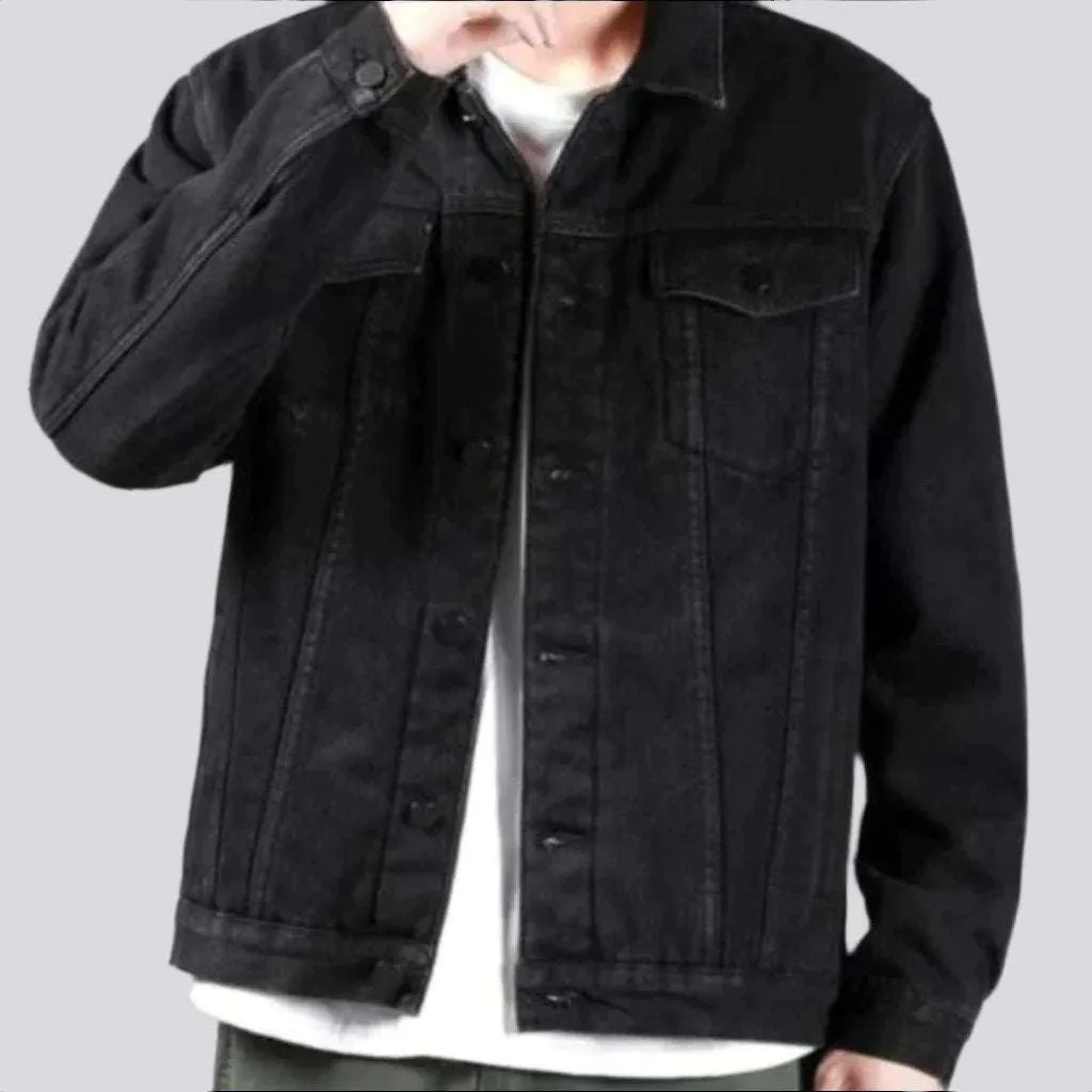 Black insulated men jean jacket