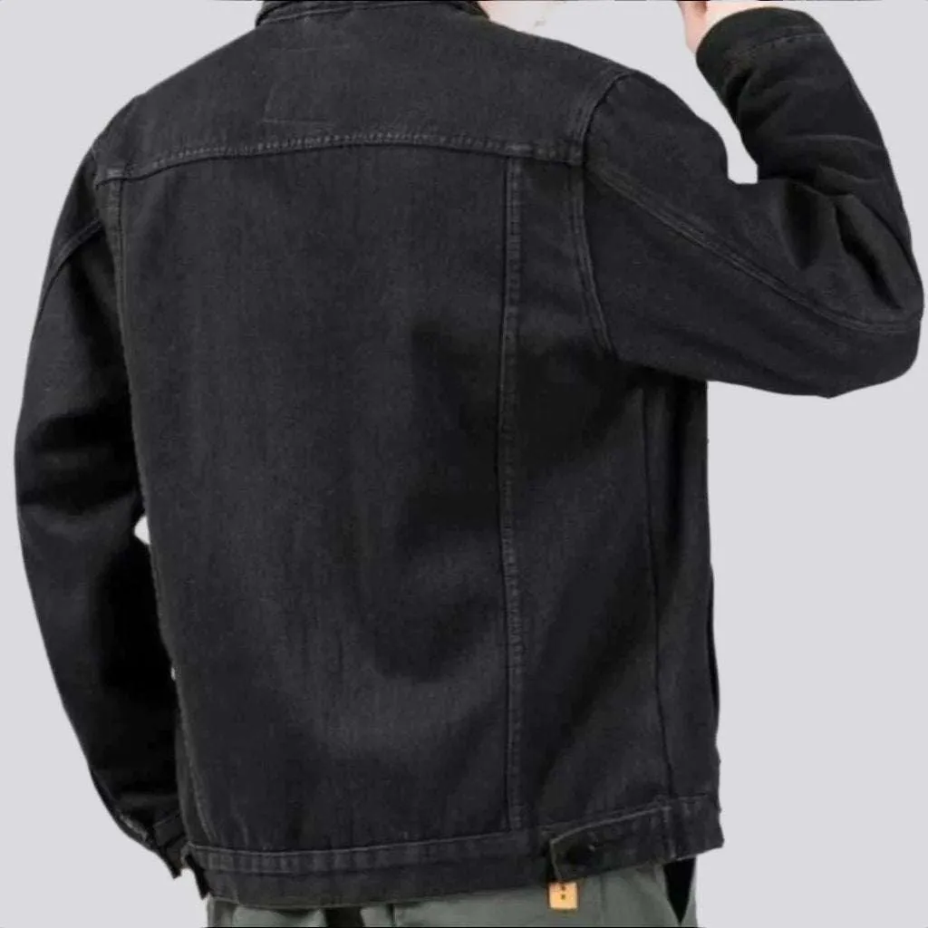 Black insulated men jean jacket