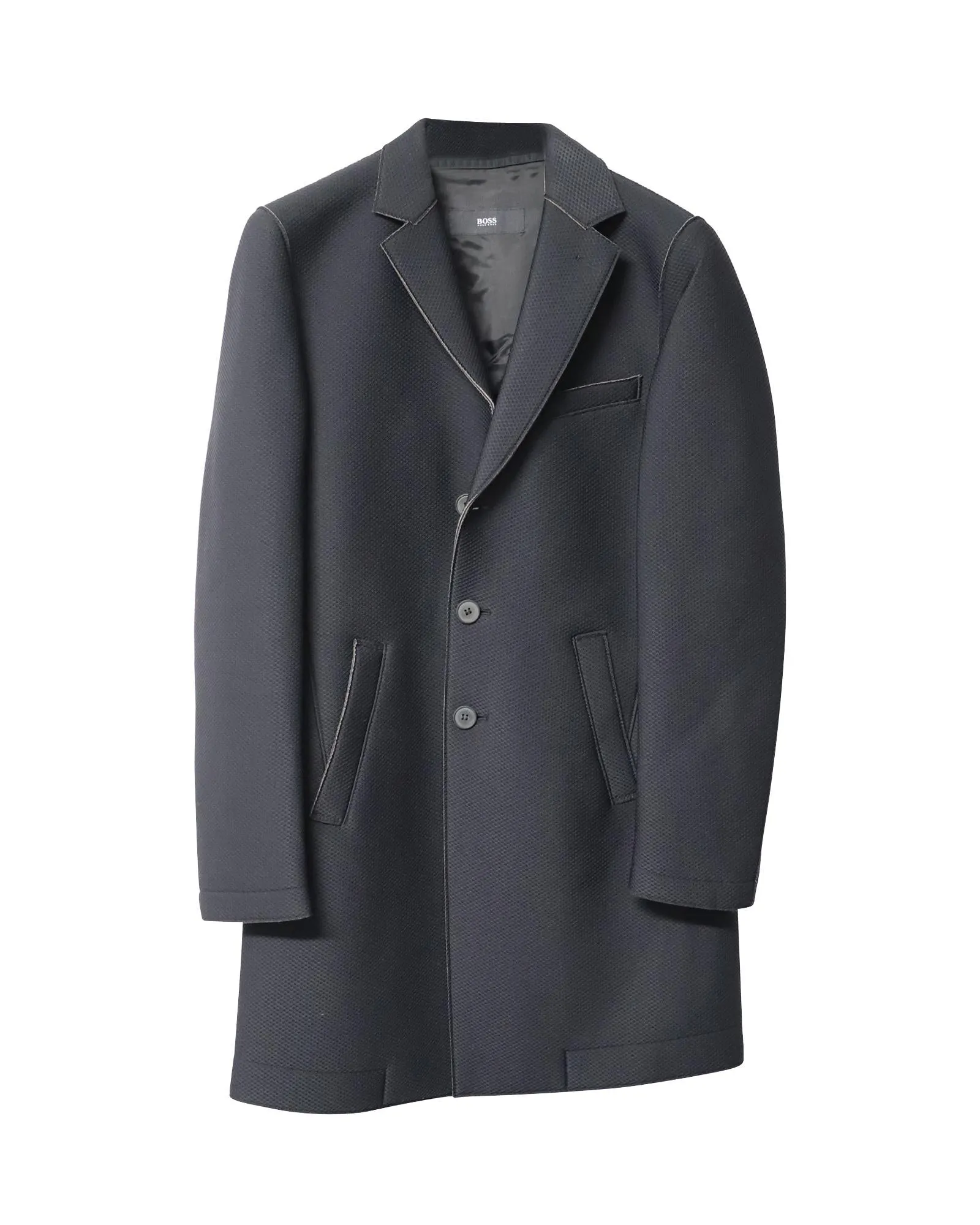 Black Single-Breasted Polyamide Coat