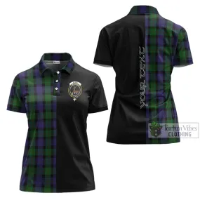 Blair Tartan Women's Polo Shirt with Family Crest and Half Of Me Style