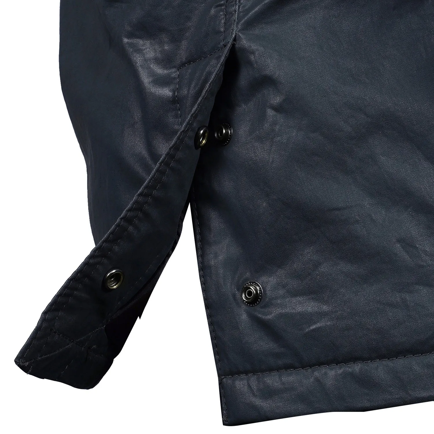 Blue Coat & Jacket with Contrasting Waxy Cotton and Leather Trims,