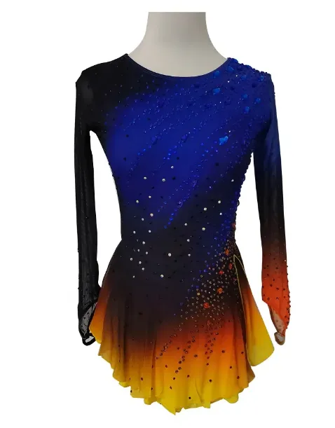 Blue To Orange Ombre Competition Skating Dress BSU121123 MEDIUM - STOCK