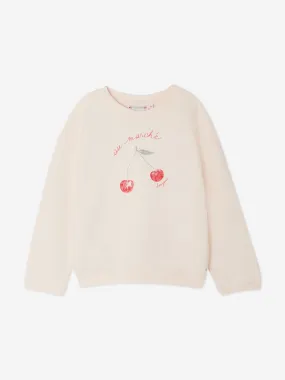 Bonpoint Girls Fleurette Sweatshirt in Pink