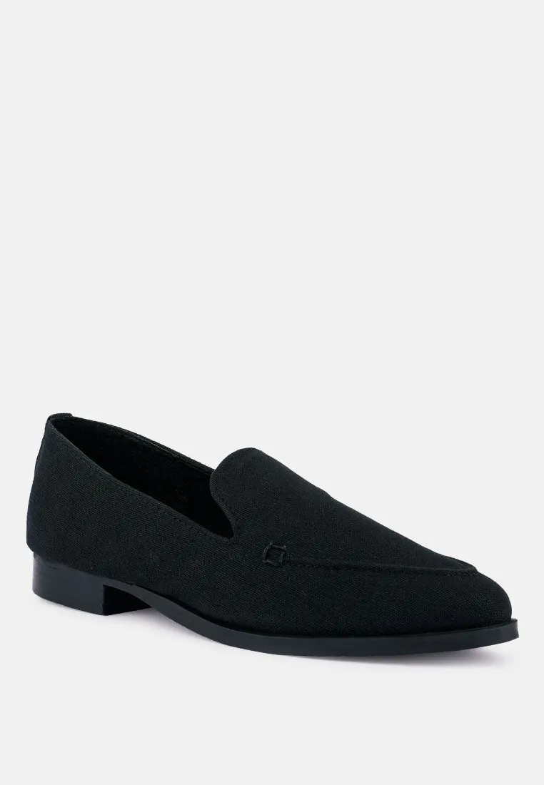 BOUGIE Black Organic Canvas Loafers