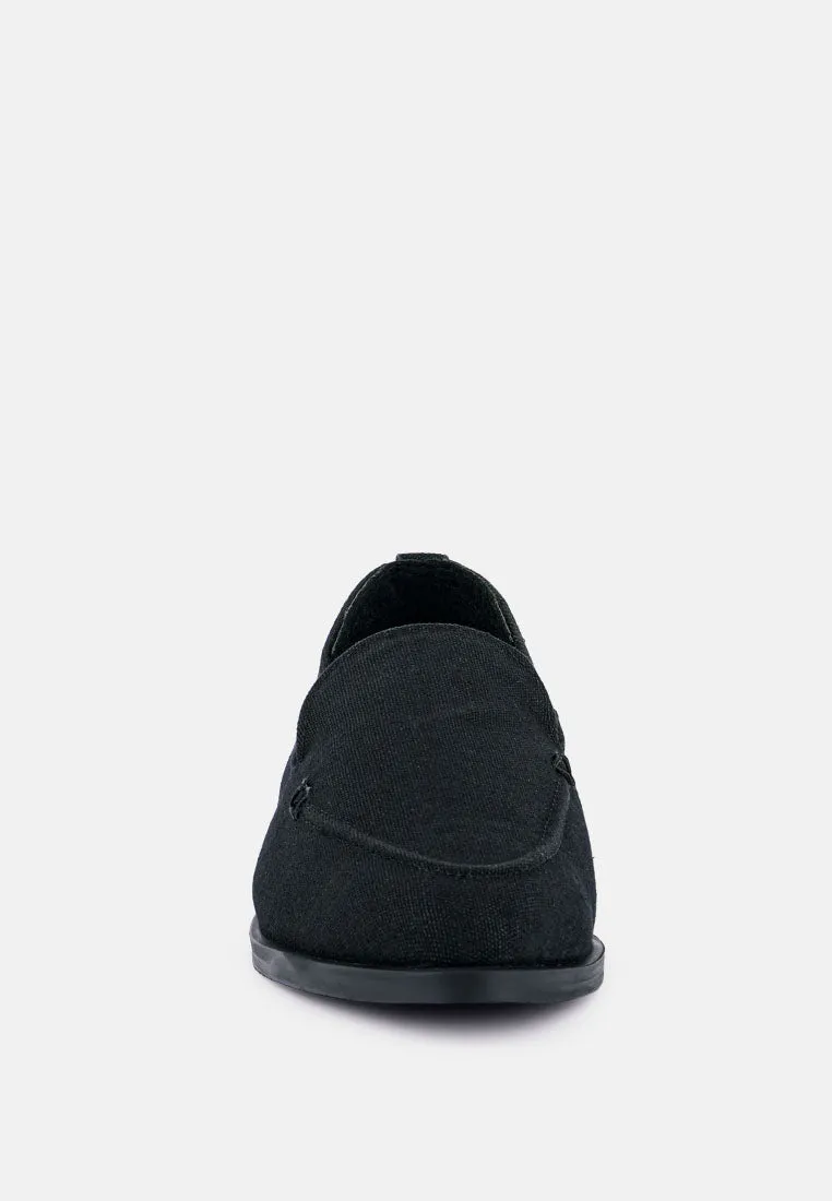 BOUGIE Black Organic Canvas Loafers