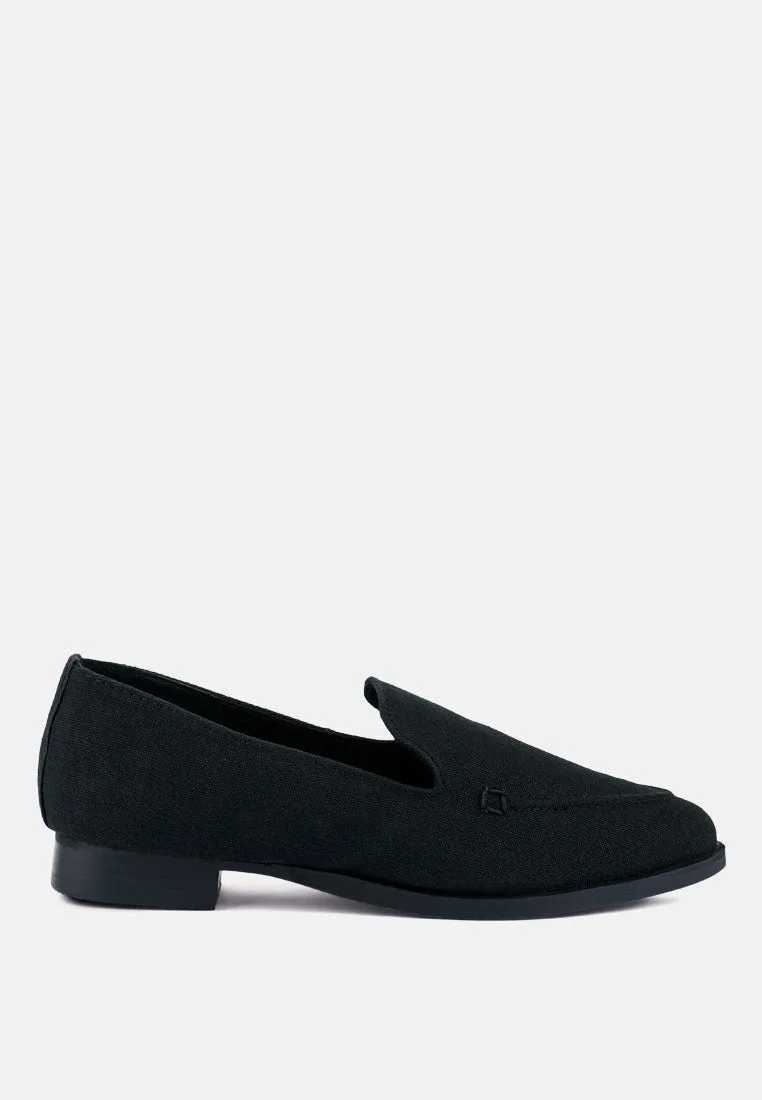 BOUGIE Black Organic Canvas Loafers