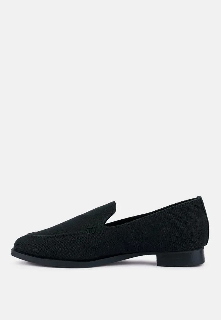 BOUGIE Black Organic Canvas Loafers