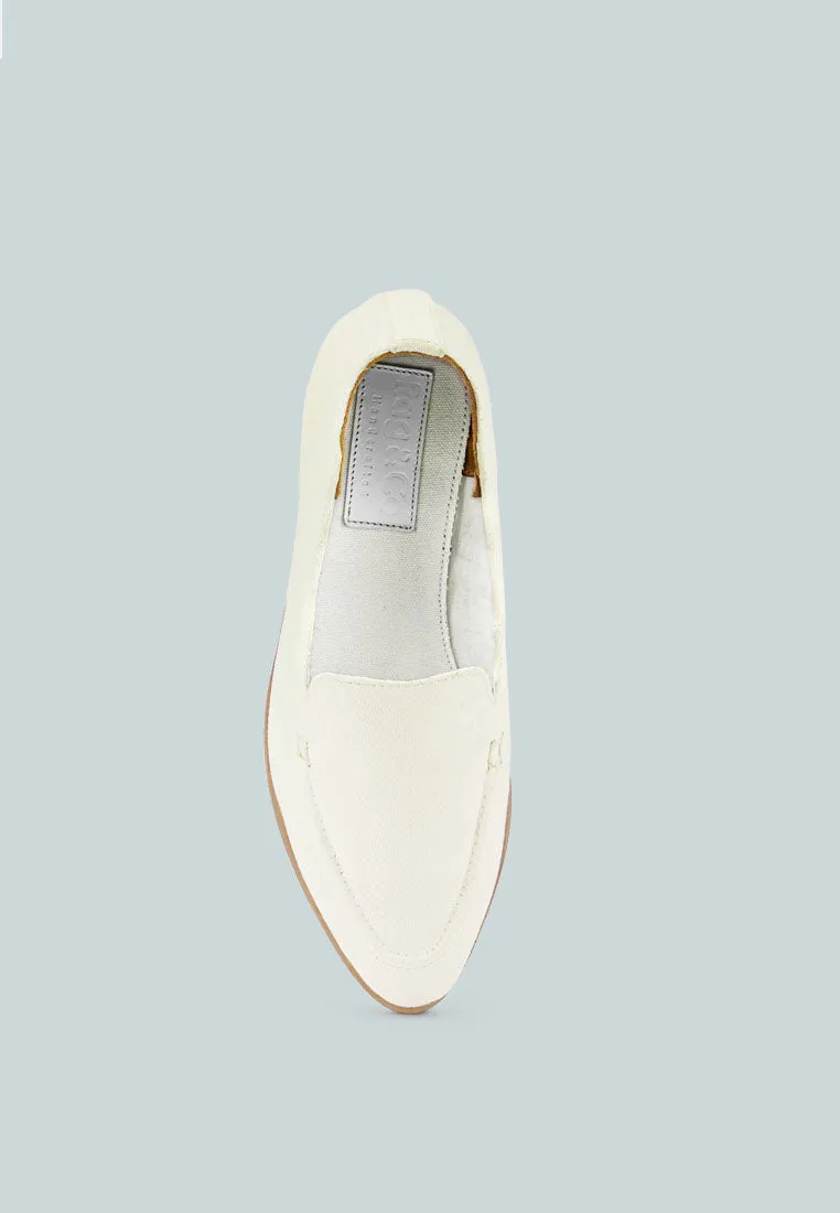 BOUGIE White Organic Canvas Loafers