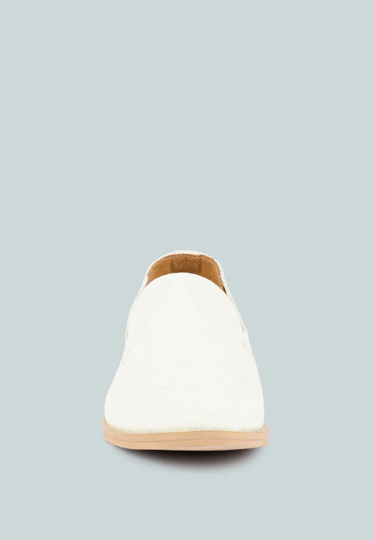 BOUGIE White Organic Canvas Loafers