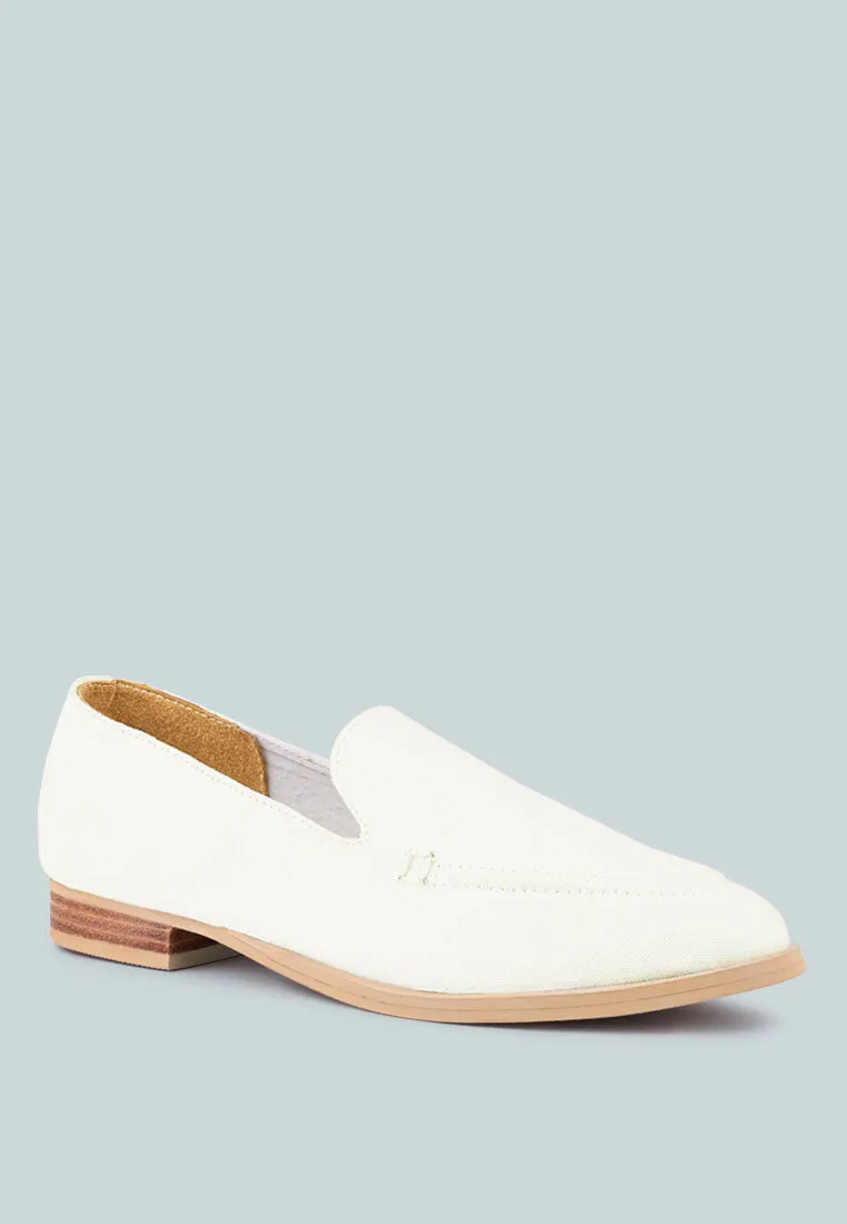 BOUGIE White Organic Canvas Loafers