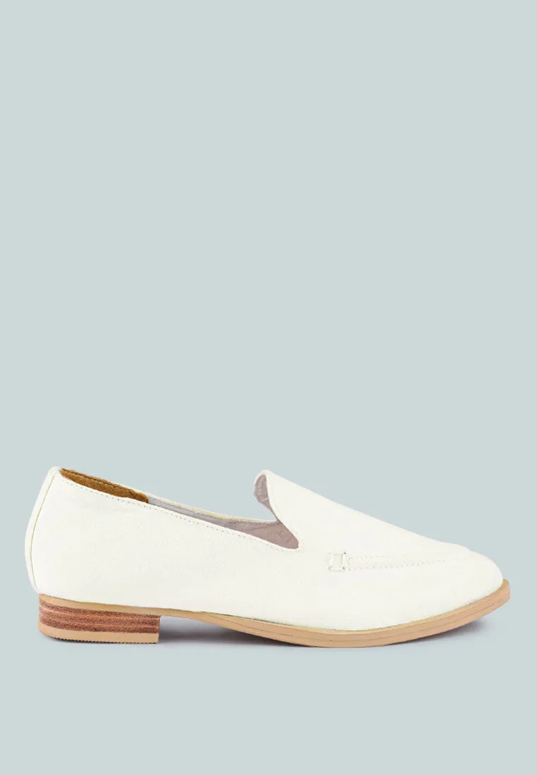 BOUGIE White Organic Canvas Loafers