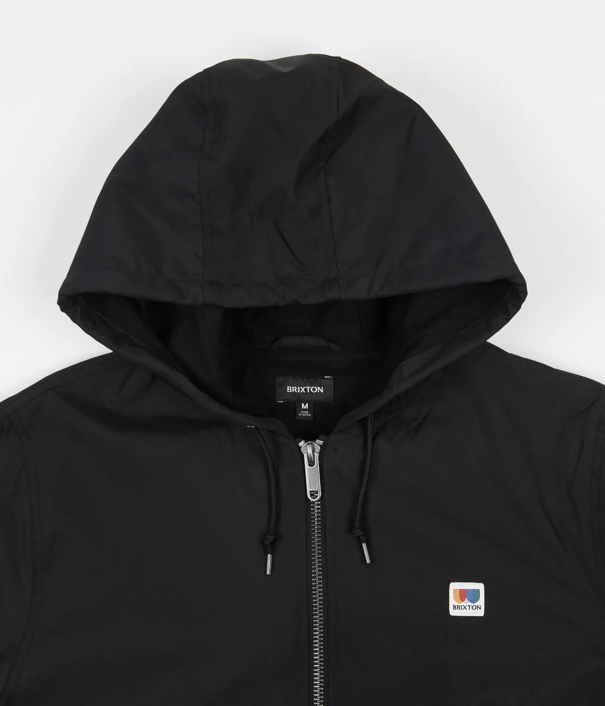 Brixton Claxton Alton Zip Hooded Jacket - Black / White