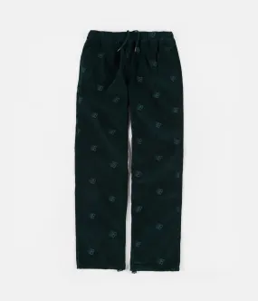 Bronze 56K All Over Embroidered Synch Cord Pants - Dark Teal