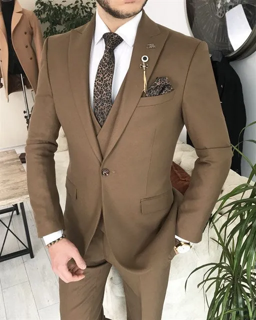 Brown Single Breasted 3 Piece Suit by Italian Vega®