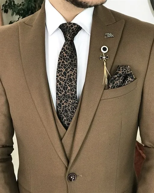 Brown Single Breasted 3 Piece Suit by Italian Vega®