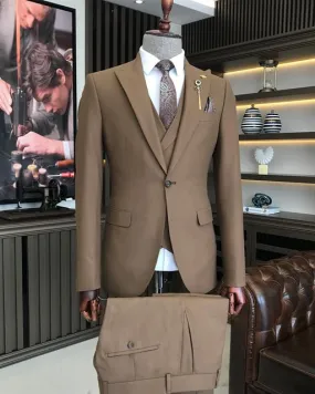 Brown Single Breasted 3 Piece Suit by Italian Vega®