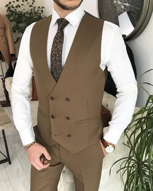 Brown Single Breasted 3 Piece Suit by Italian Vega®